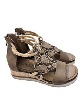 Boutique by Corkys Snake Print Gladiator Wedge Sandals Women’s Size 9 Boho